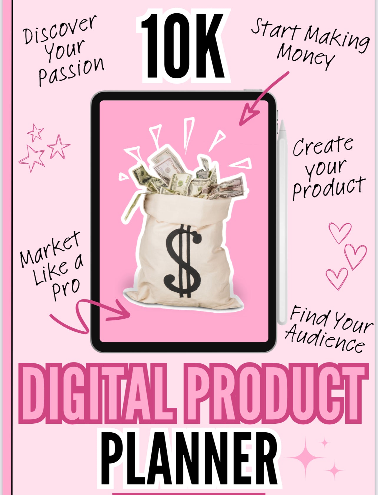Digital Product Planner for Beginners | Create & Sell Online 10K Planner.